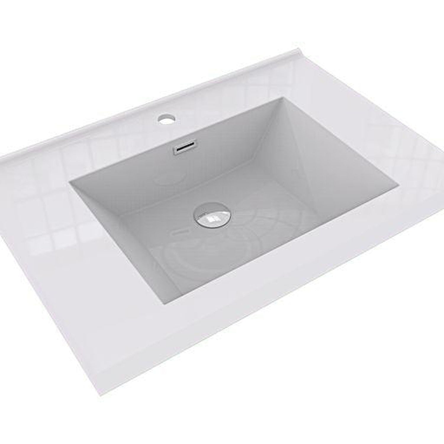 Eden 30&quot; High Gloss White Wall-Mounted Modern Vanity With Single Reinforced White Acrylic Sink