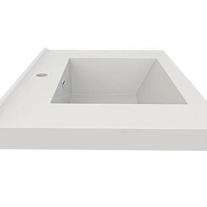 Eden 30&quot; High Gloss White Wall-Mounted Modern Vanity With Single Reinforced White Acrylic Sink