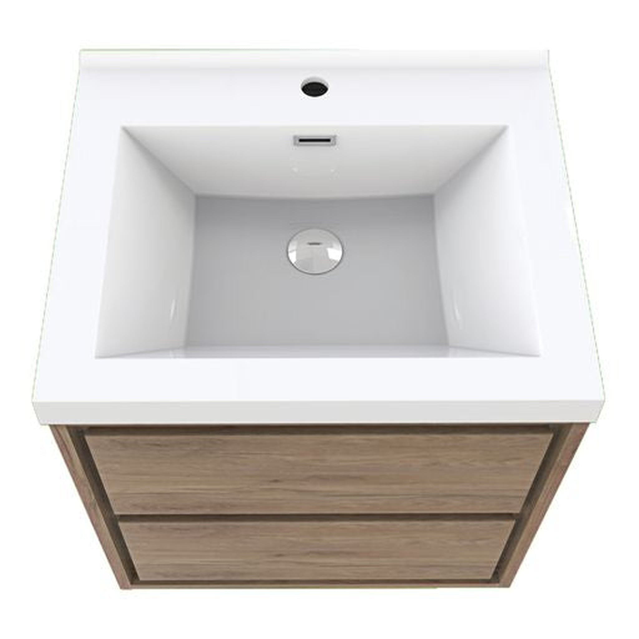 Eden 30&quot; White Oak Wall-Mounted Modern Vanity With Single Reinforced White Acrylic Sink