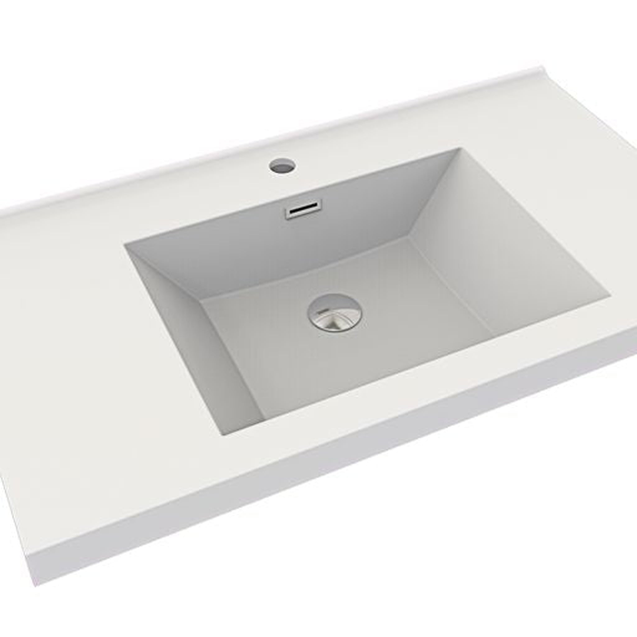 Eden 36&quot; High Gloss White Wall-Mounted Modern Vanity With Single Reinforced White Acrylic Sink