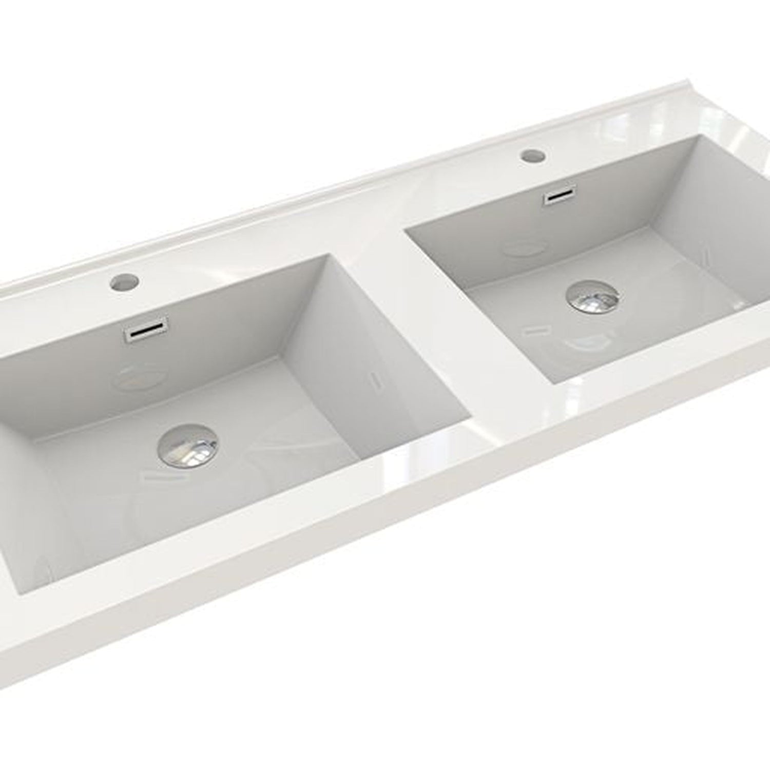 Eden 48&quot; Dark Gray Oak Wall-Mounted Modern Vanity With Double Reinforced White Acrylic Sinks