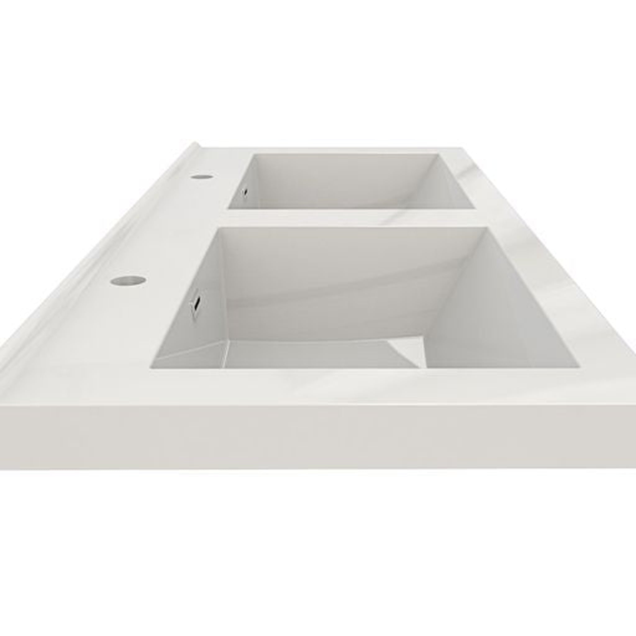 Eden 48&quot; High Gloss White Wall-Mounted Modern Vanity With Double Reinforced White Acrylic Sinks