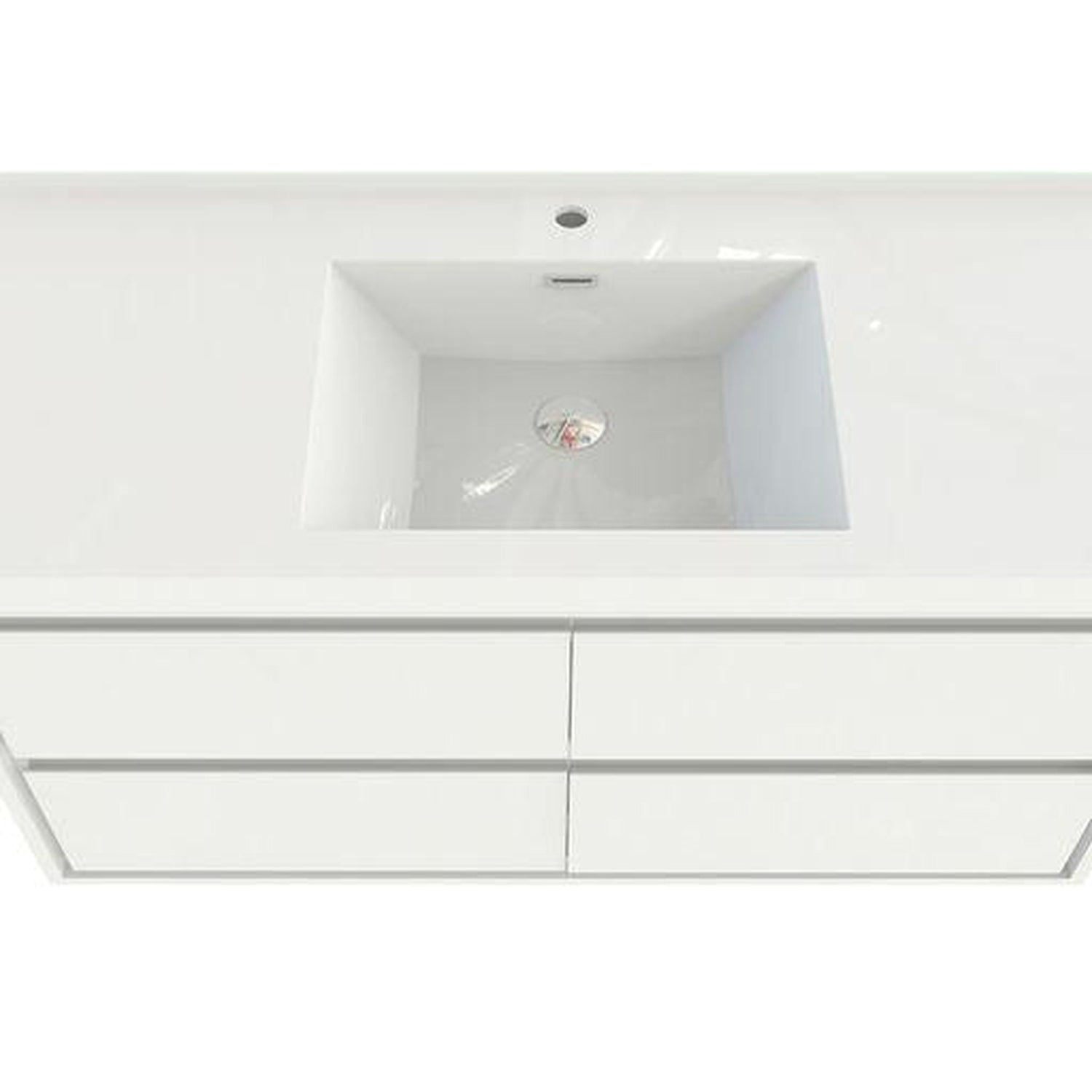 Eden 48&quot; High Gloss White Wall-Mounted Modern Vanity With Single Reinforced White Acrylic Sink