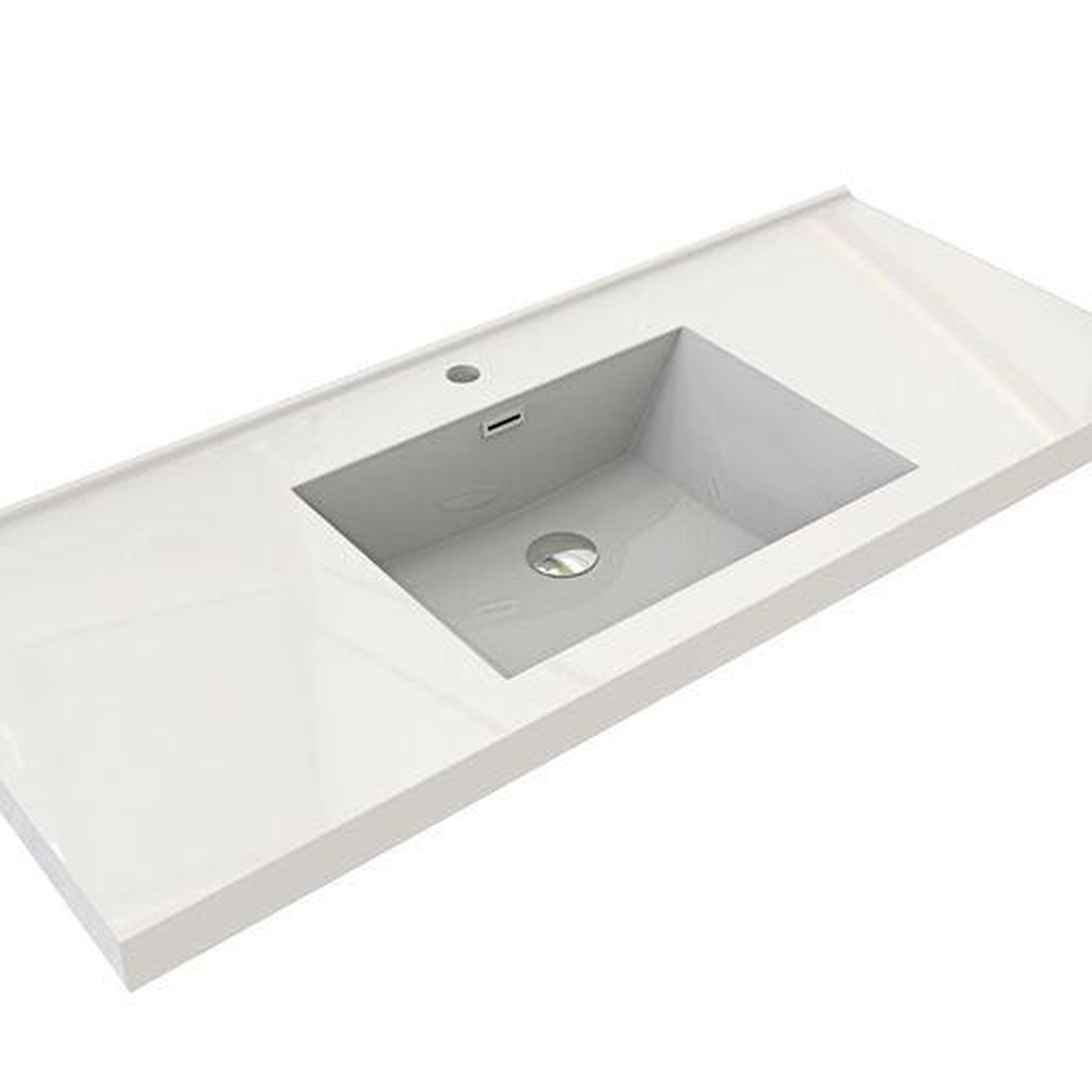 Eden 48&quot; High Gloss White Wall-Mounted Modern Vanity With Single Reinforced White Acrylic Sink