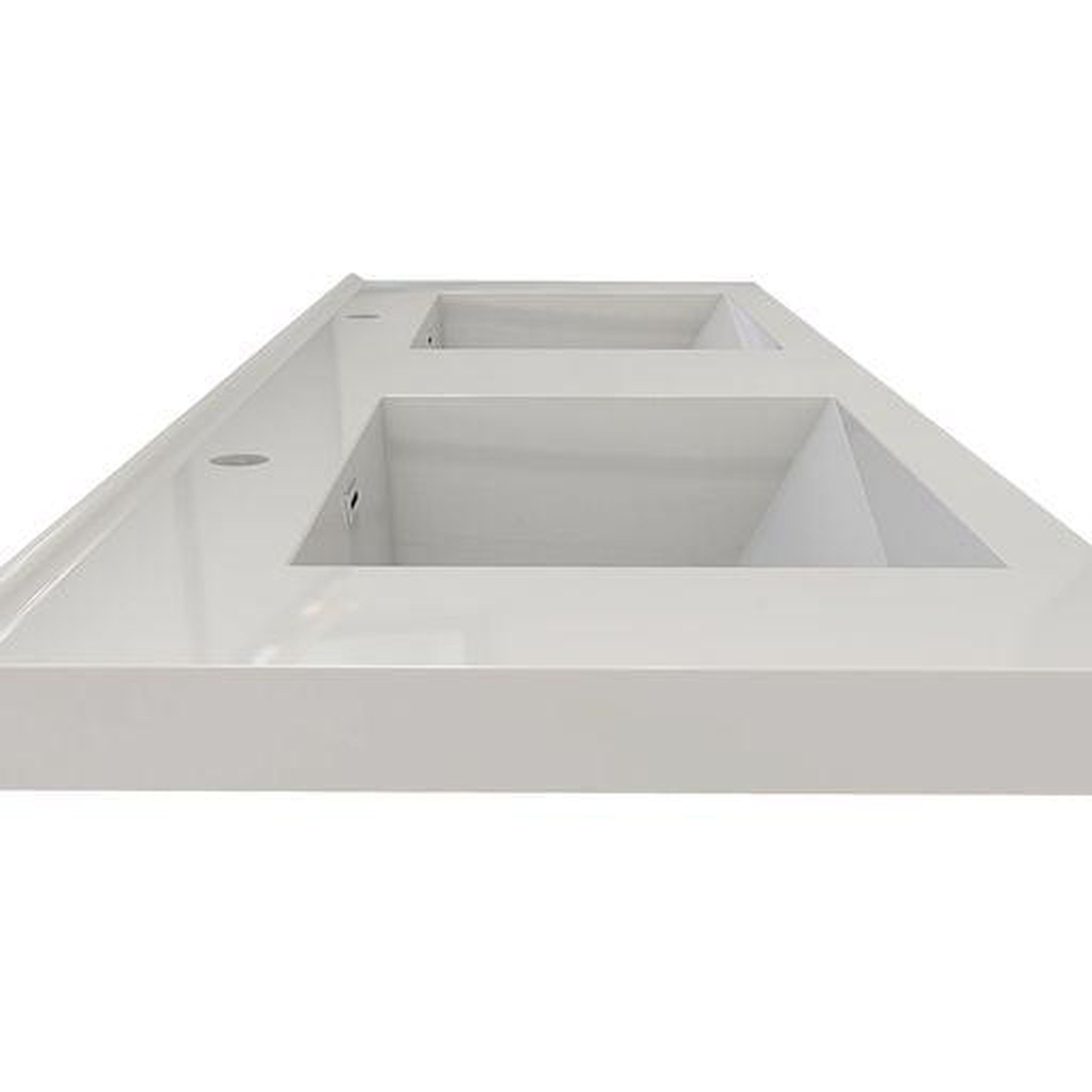 Eden 60&quot; White Oak Wall-Mounted Modern Vanity With Double Reinforced White Acrylic Sinks