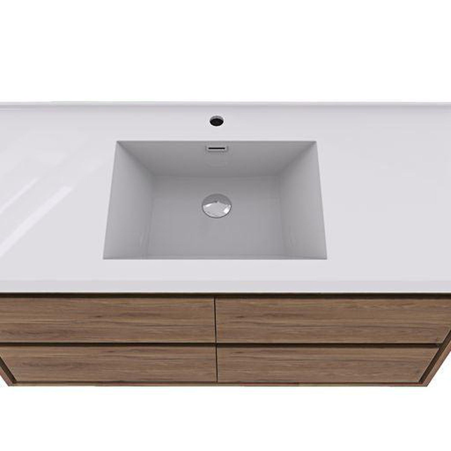 Eden 60&quot; White Oak Wall-Mounted Modern Vanity With Single Reinforced White Acrylic Sink