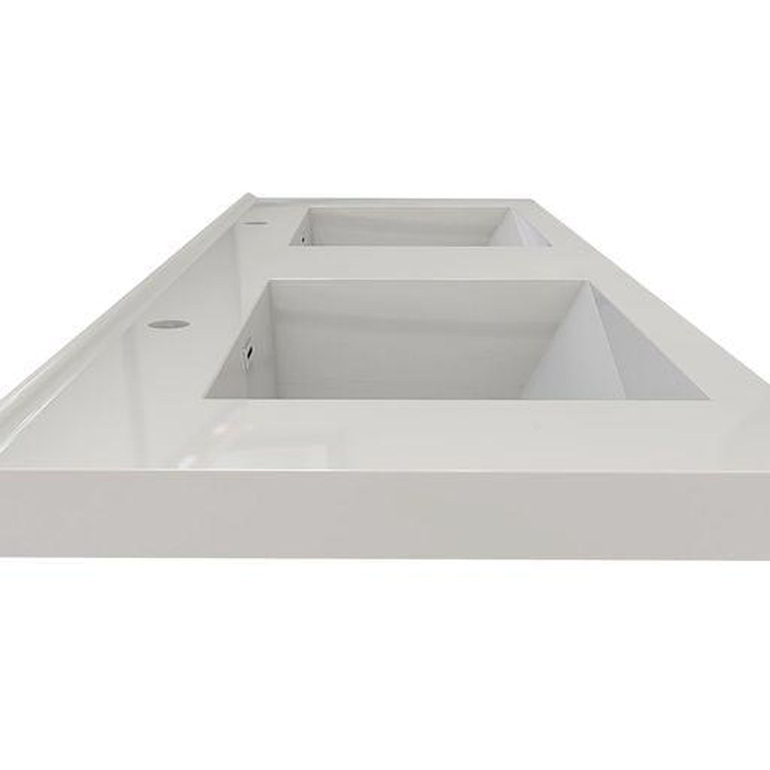 Eden 72&quot; 3-Piece High Gloss White Wall-Mounted Modern Vanity With Double Reinforced White Acrylic Sinks