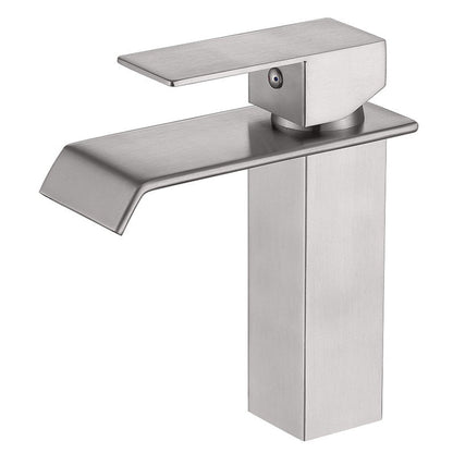 BathCraft Nelli 6&quot; x 7&quot; Single Hole Brushed Nickel Single Handle Centerset Faucet
