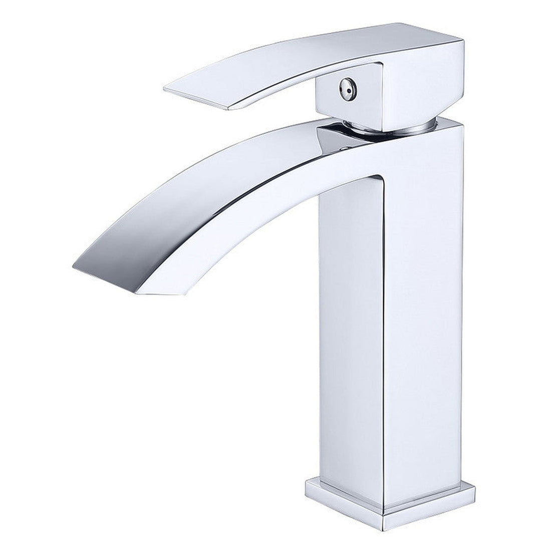 BathCraft Nelli 7&quot; x 7&quot; Single Hole Chrome Curve Faucet