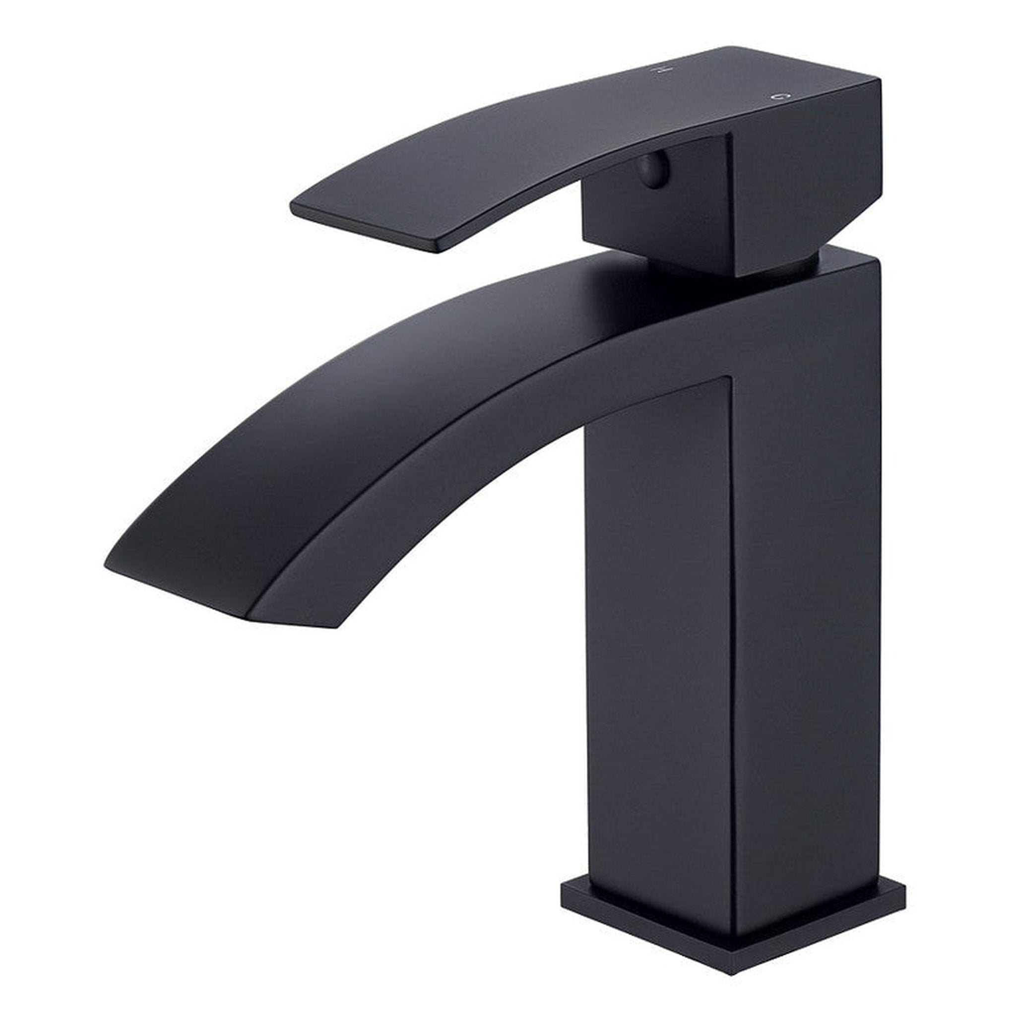 BathCraft Nelli 7&quot; x 7&quot; Single Hole Matte Black Curve Faucet