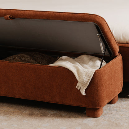 Itaro King Bed Deep Orange Beds, Orange / Wood Plywood