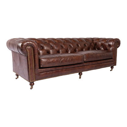 Birming Sofa Black Leather Sofas, Black / Hardwood and Plywood Frame