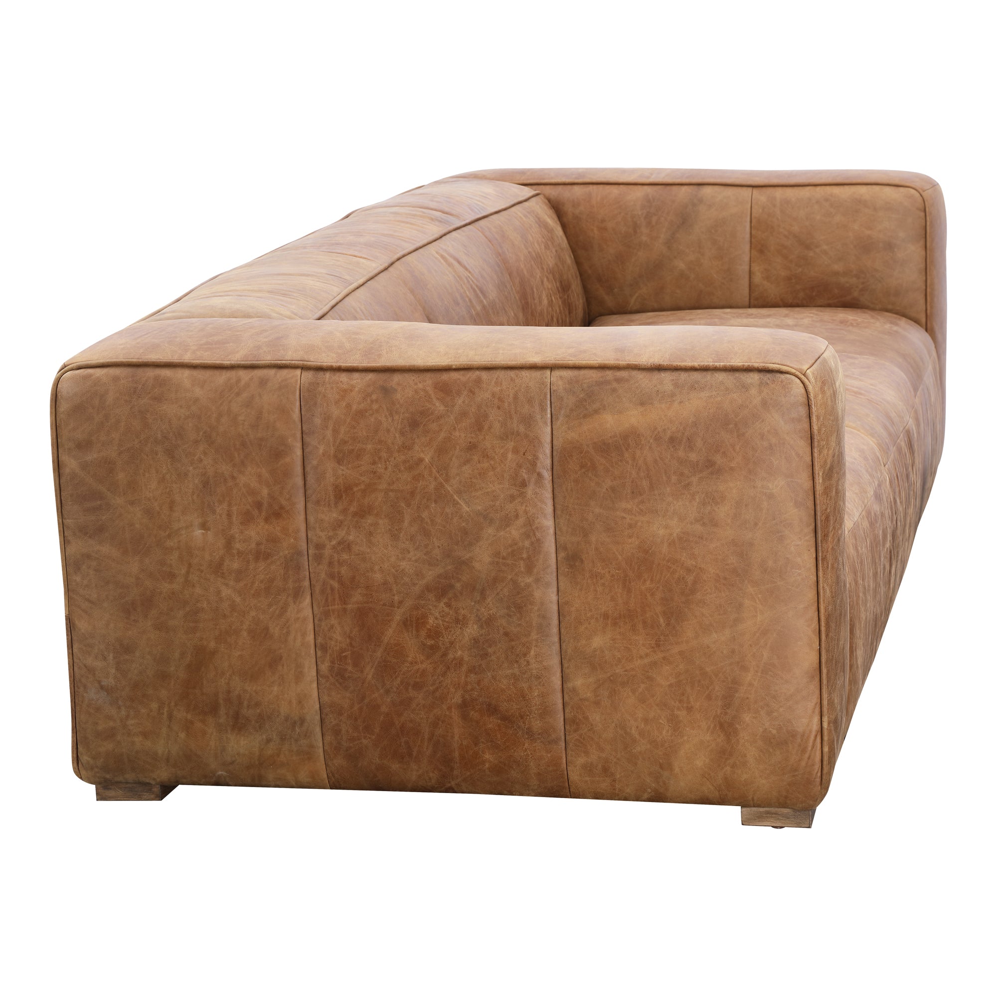 Birming Sofa Dark Brown Leather Sofas, Brown / Hardwood and Plywood Frame