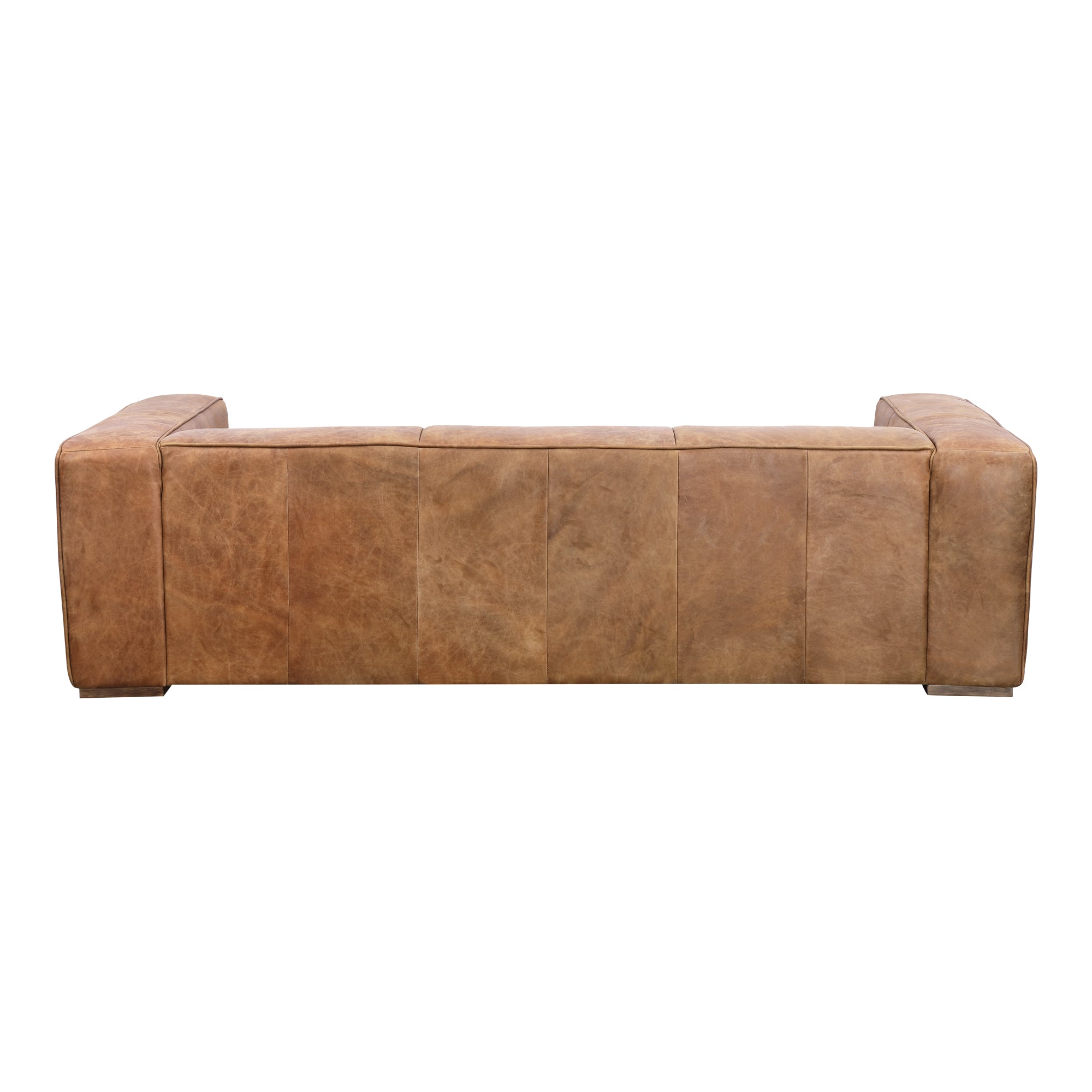 Birming Sofa Dark Brown Leather Sofas, Brown / Hardwood and Plywood Frame