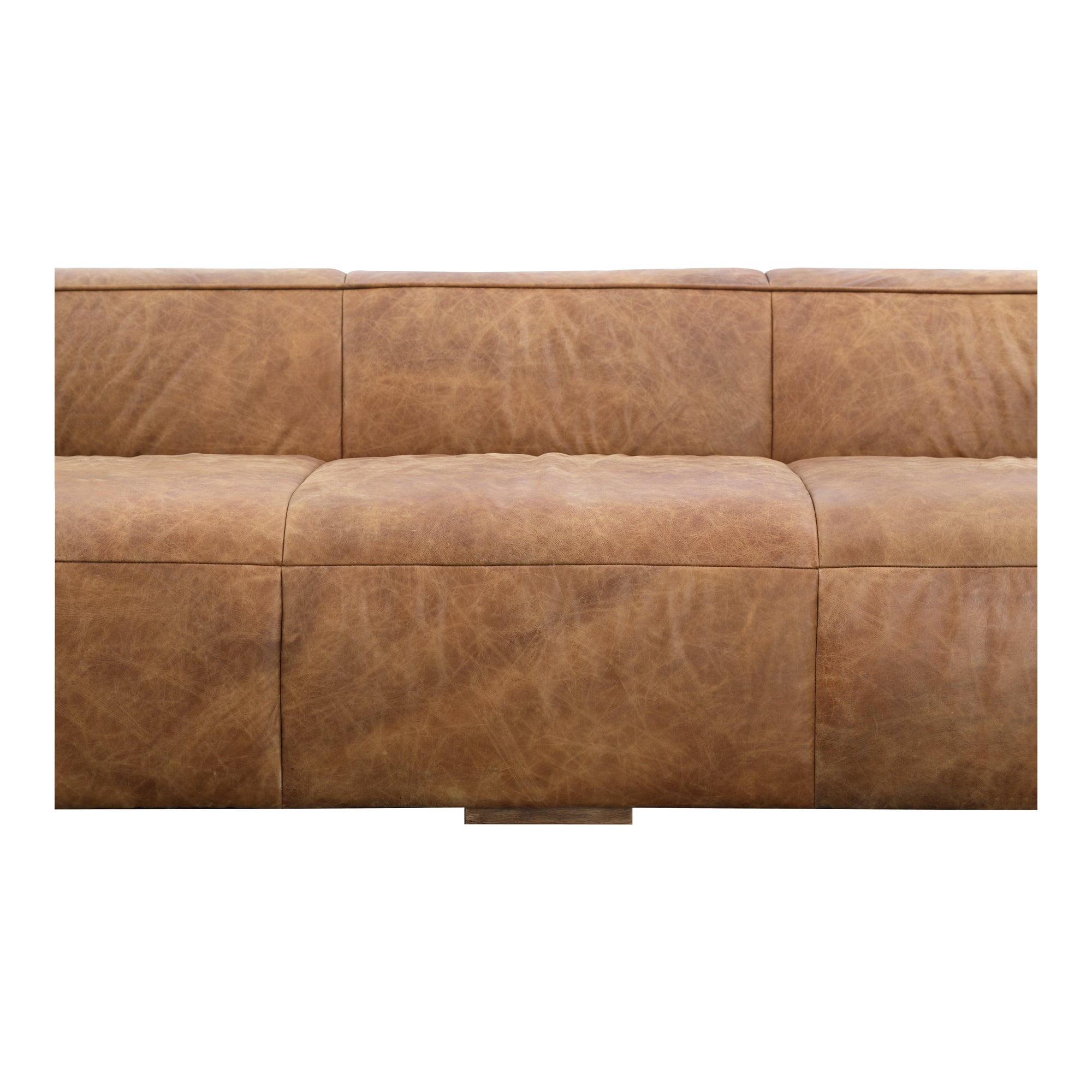 Birming Sofa Dark Brown Leather Sofas, Brown / Hardwood and Plywood Frame