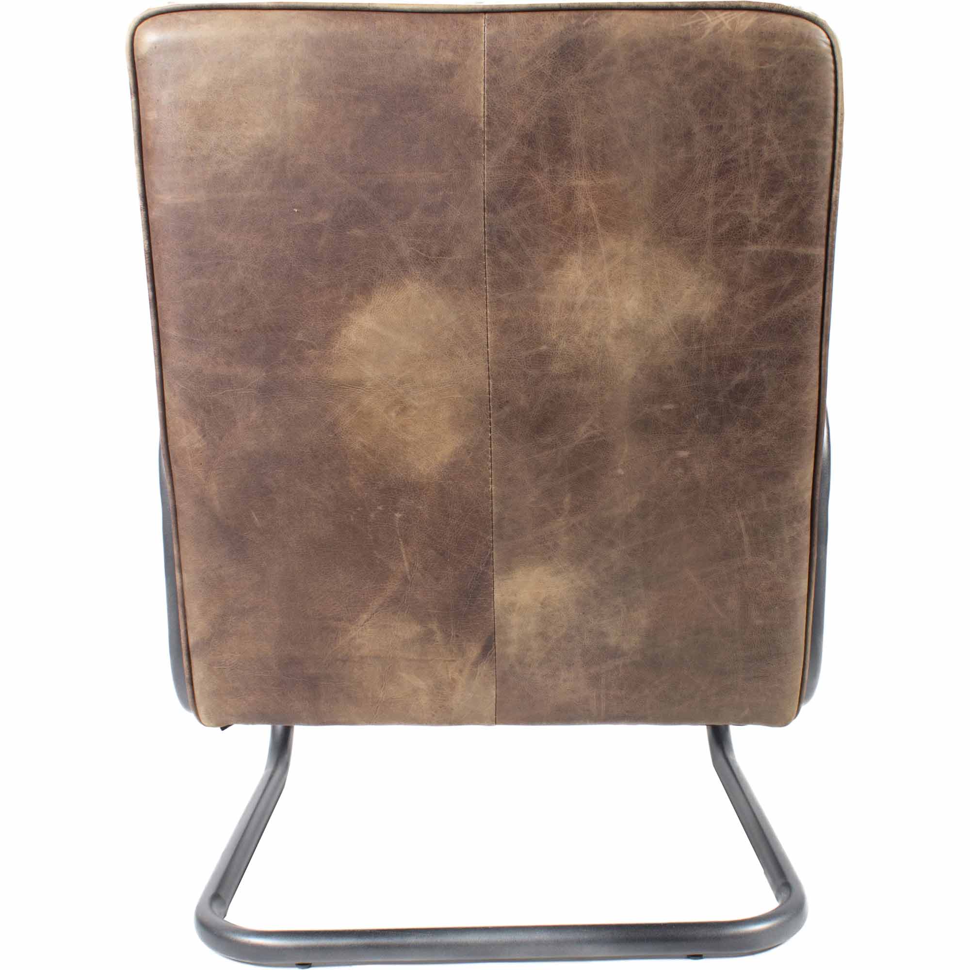 Kappa Ottoman Dark Brown Leather Ottomans, Brown / Oak Frame