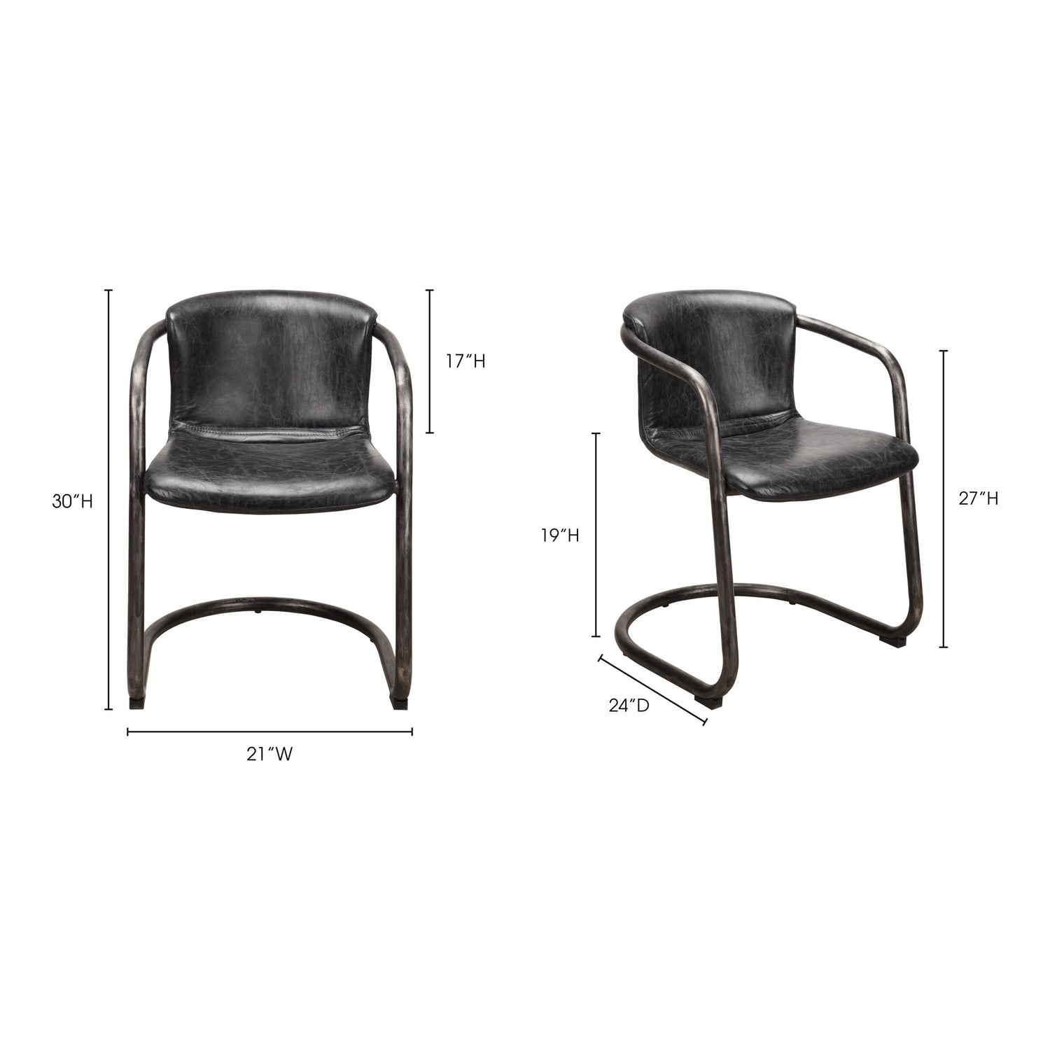 Luxor Club Chair Black Accent Chairs, Black / Iron Frame