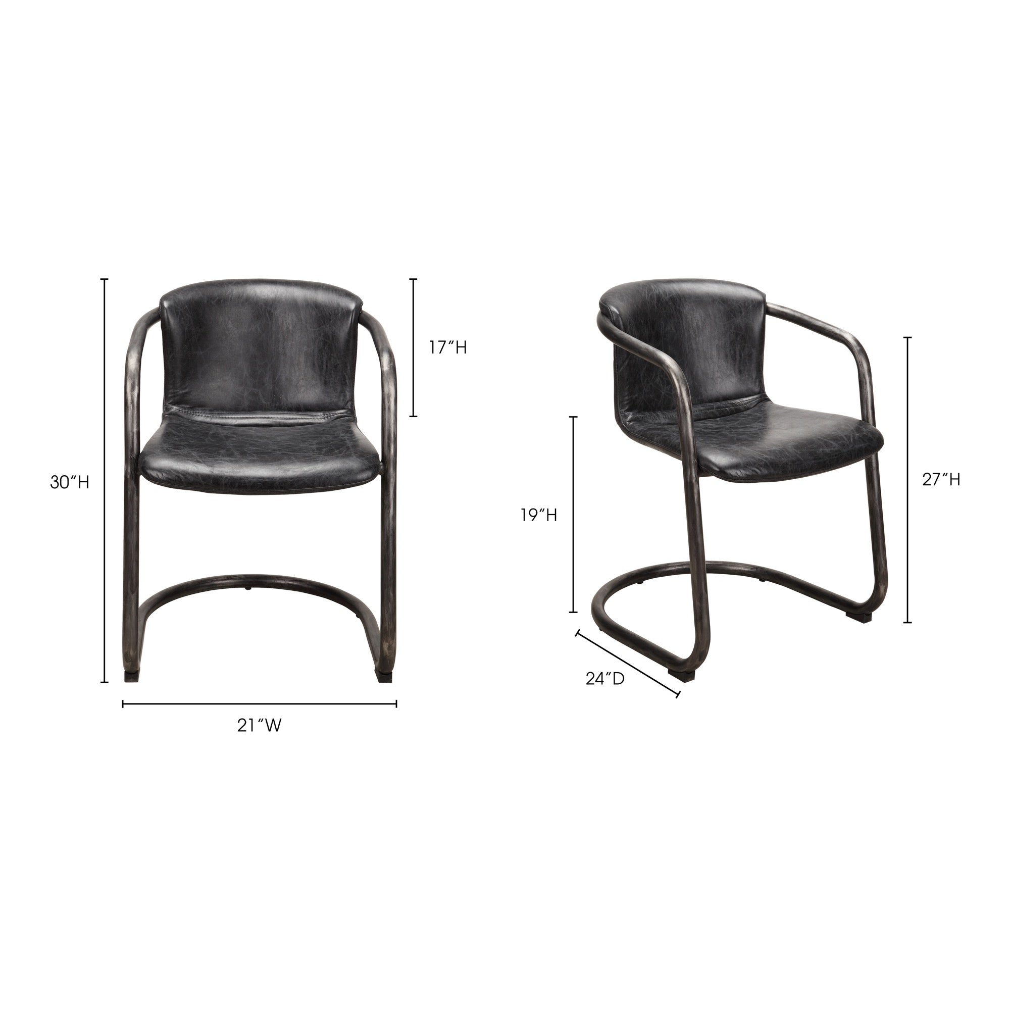 Luxor Club Chair Black Accent Chairs, Black / Iron Frame