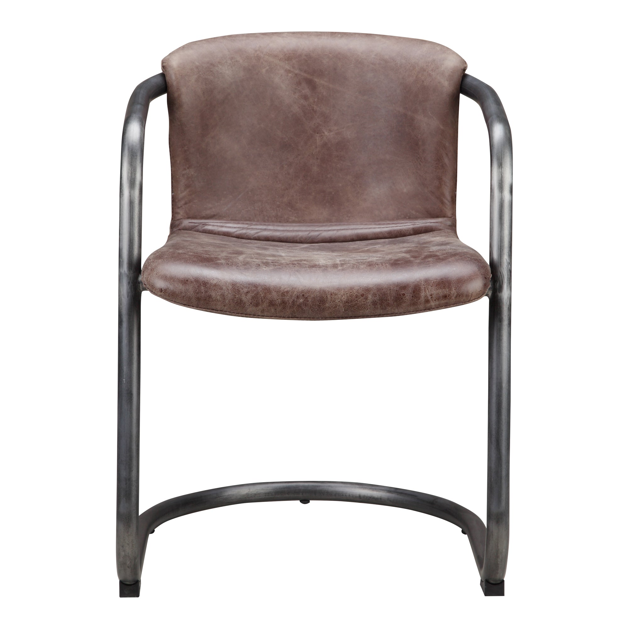 Pertha Club Chair Accent Chairs, Brown / Iron Frame