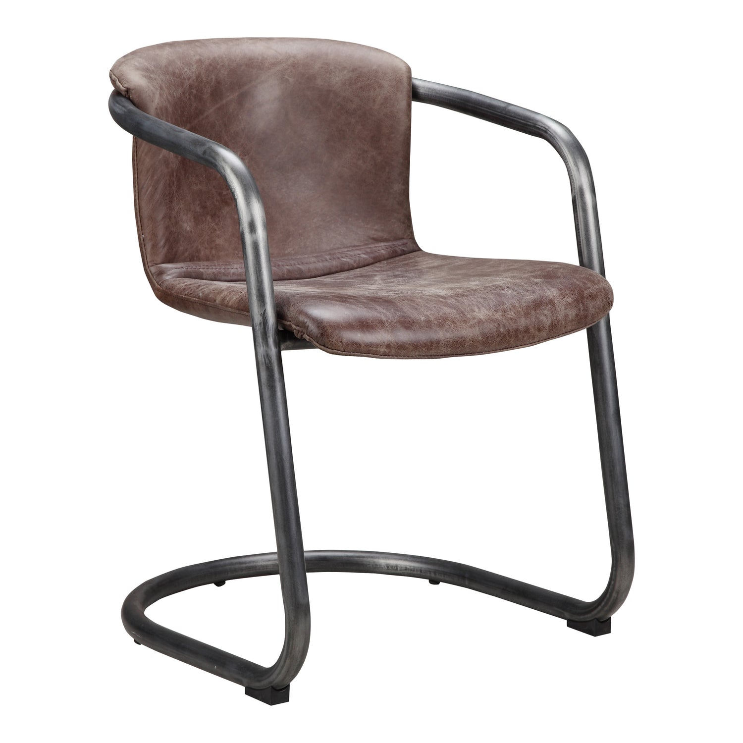 Pertha Club Chair Accent Chairs, Brown / Iron Frame