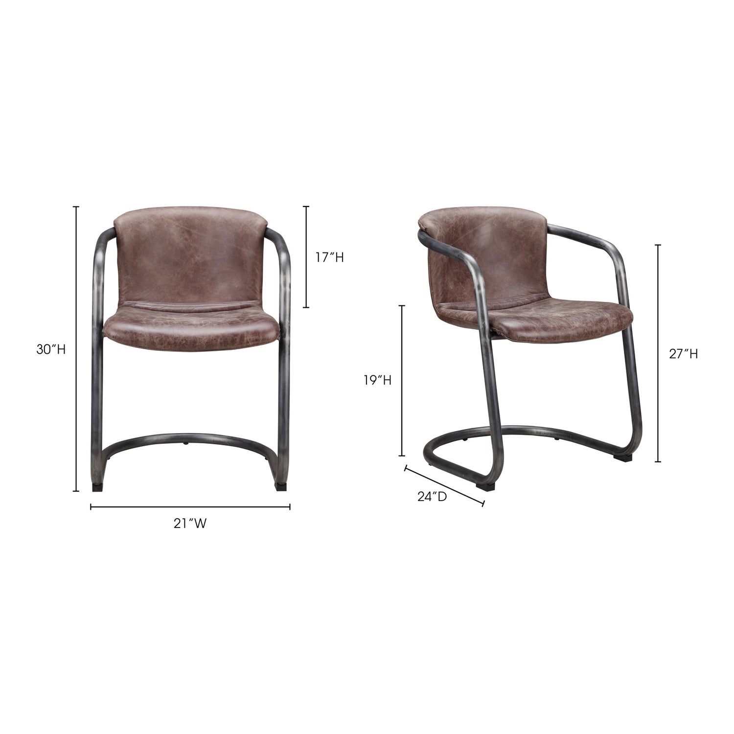 Pertha Club Chair Accent Chairs, Brown / Iron Frame