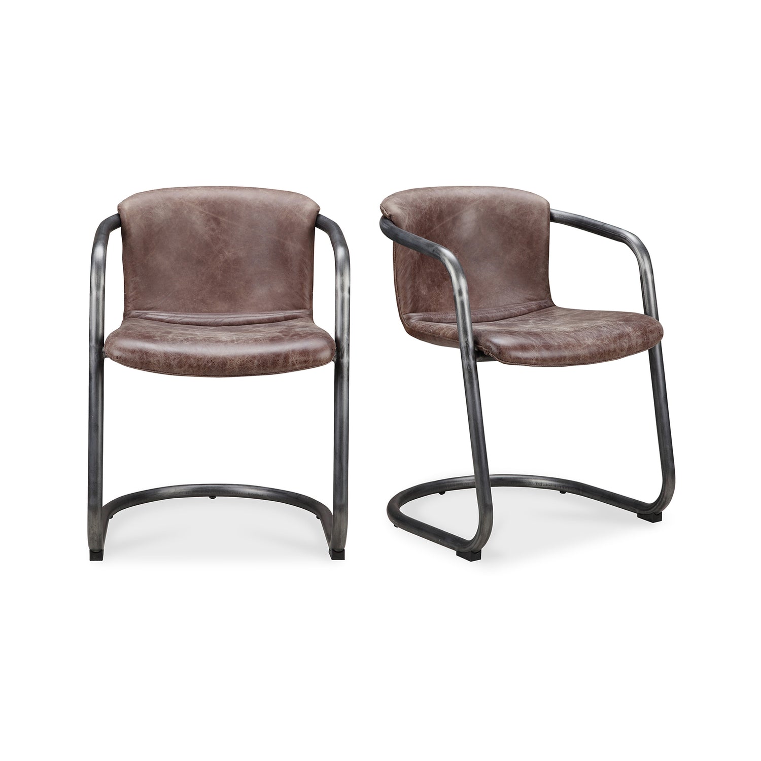 Pertha Club Chair Accent Chairs, Brown / Iron Frame