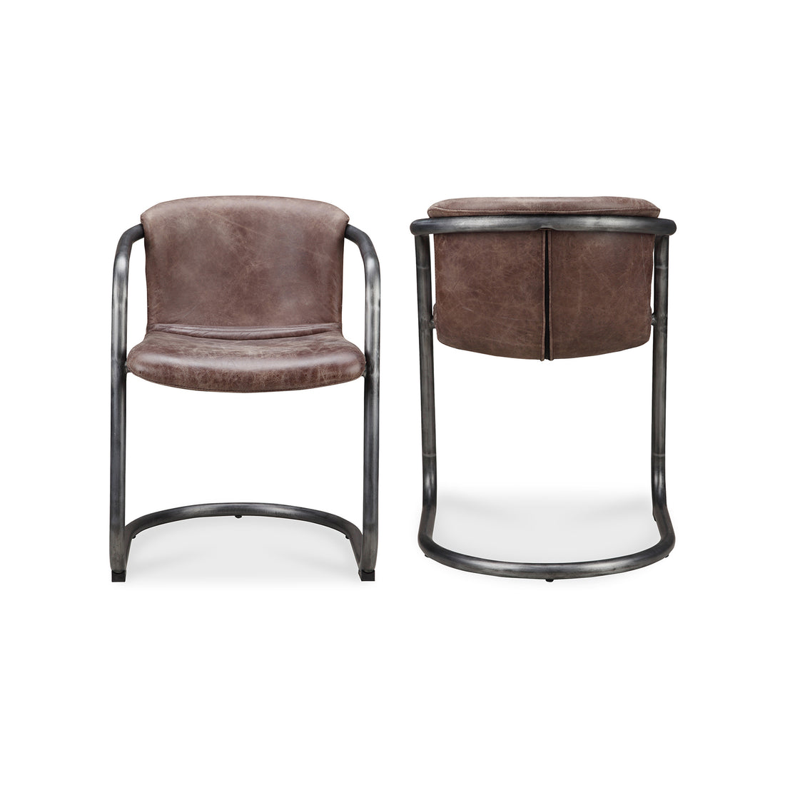 Pertha Club Chair Accent Chairs, Brown / Iron Frame