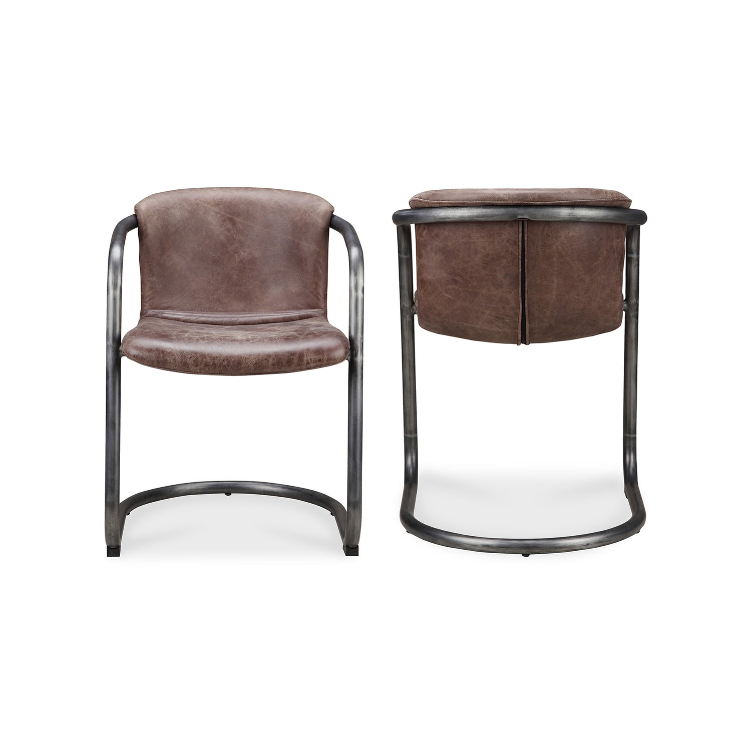 Pertha Club Chair Accent Chairs, Brown / Iron Frame