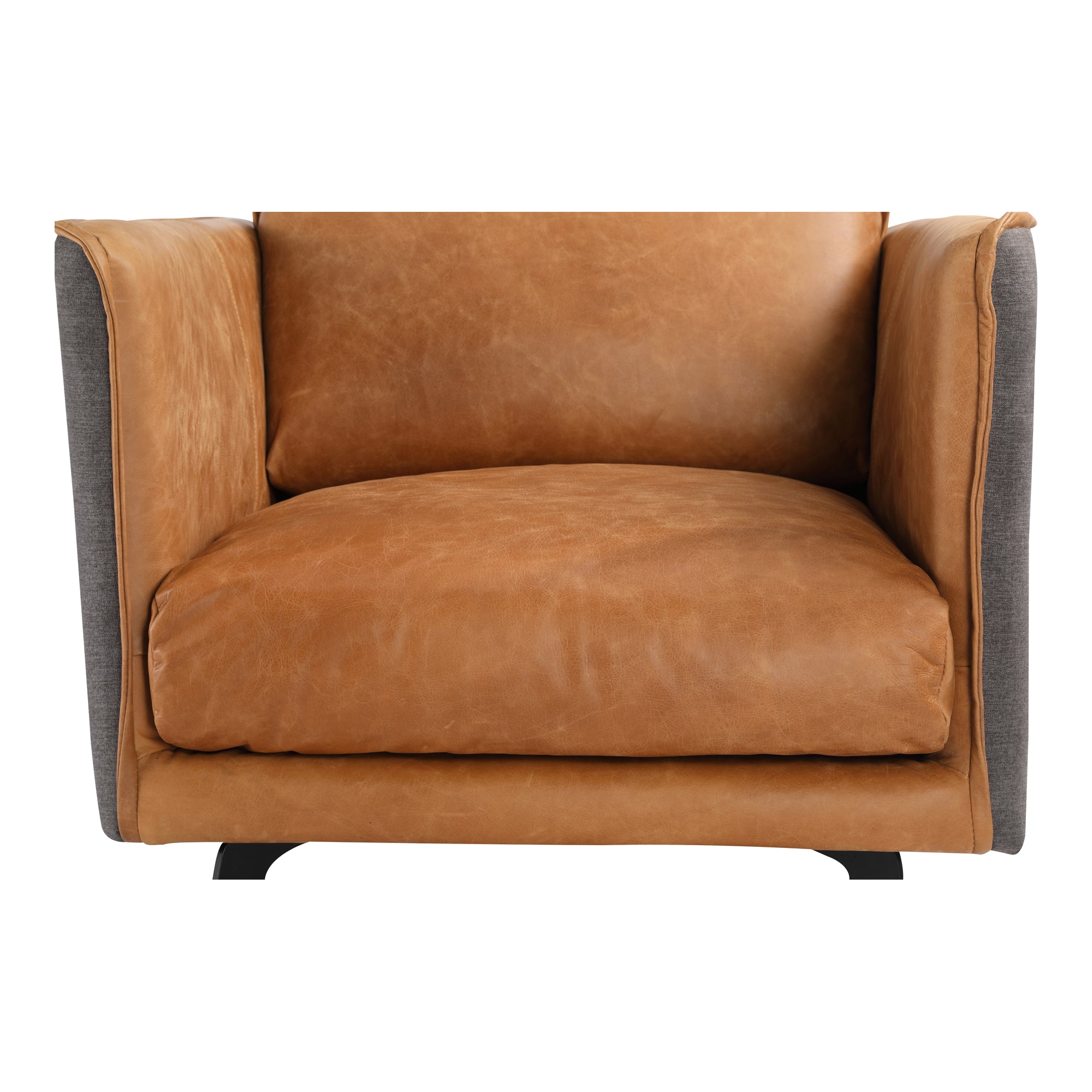 Conor Club Chair Accent Chairs, Brown / Iron Frame