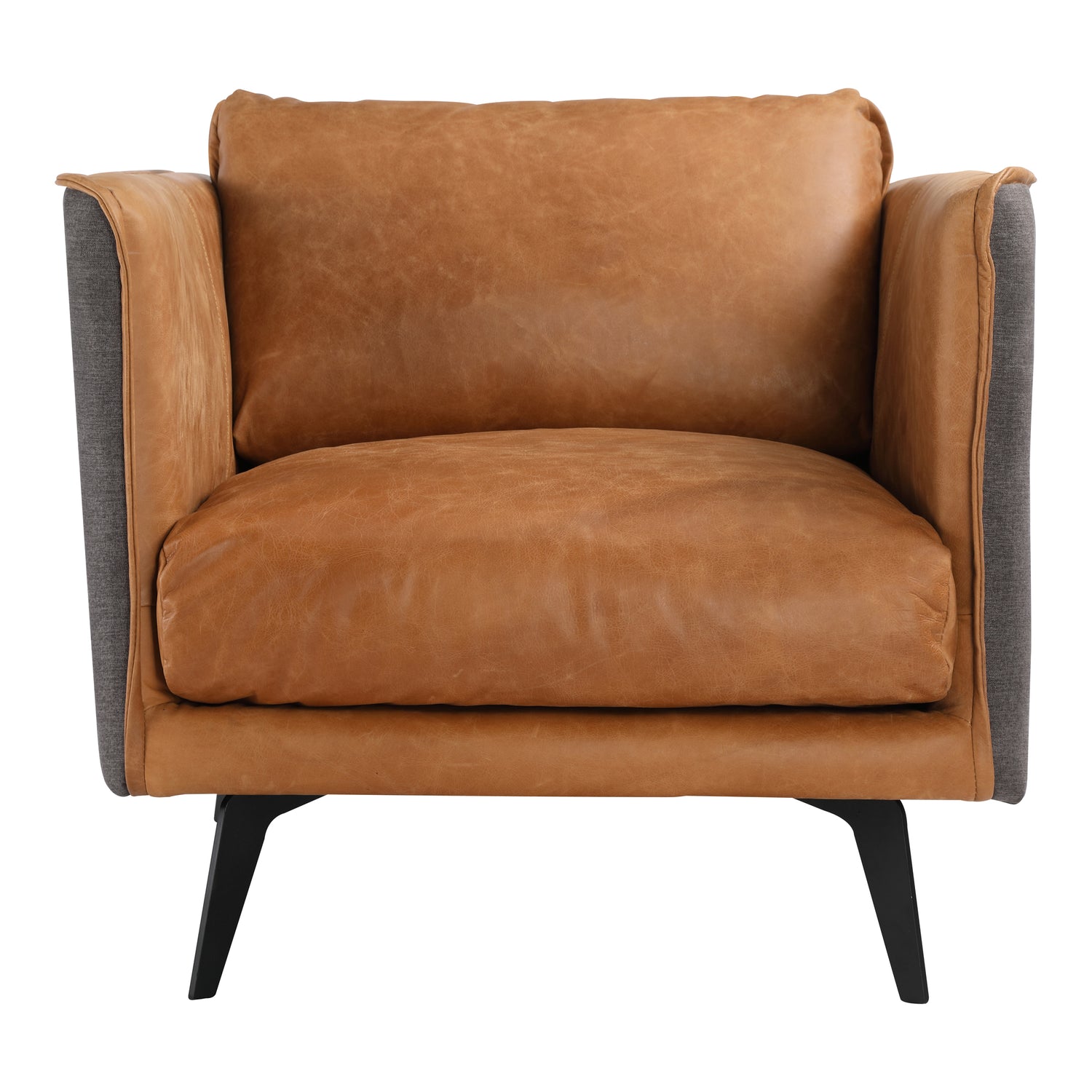 Conor Club Chair Accent Chairs, Brown / Iron Frame