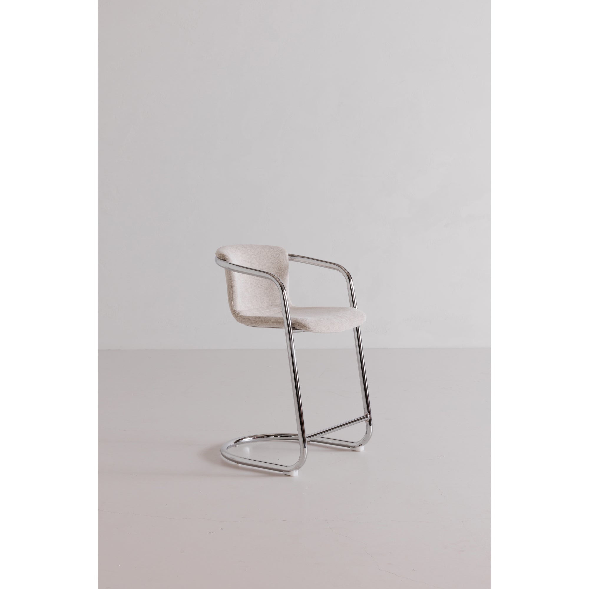 Freeman Chrome Frame Dining Chair Blended Cream - Set Of Two Dining Chairs, White / Chrome Iron Frame