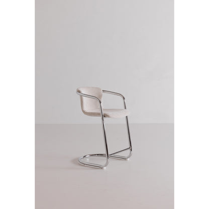 Freeman Chrome Frame Dining Chair Blended Cream - Set Of Two Dining Chairs, White / Chrome Iron Frame