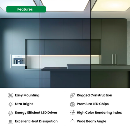 LED Panel Light Tunable 20W/25W/30W Wattage adjustable 3500K/4000K/5000K ,3810Lumens 0-10V Dimmable - IP66 - UL Listed - DLC Premium Listed - 5 Years Warranty