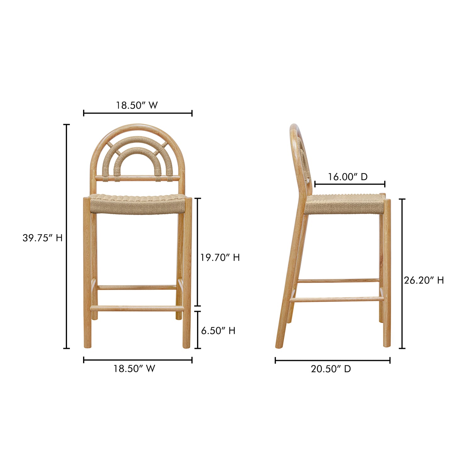 Avi Dining Chair Natural – Set Of Two Dining Chairs, Natural / Paper Rope