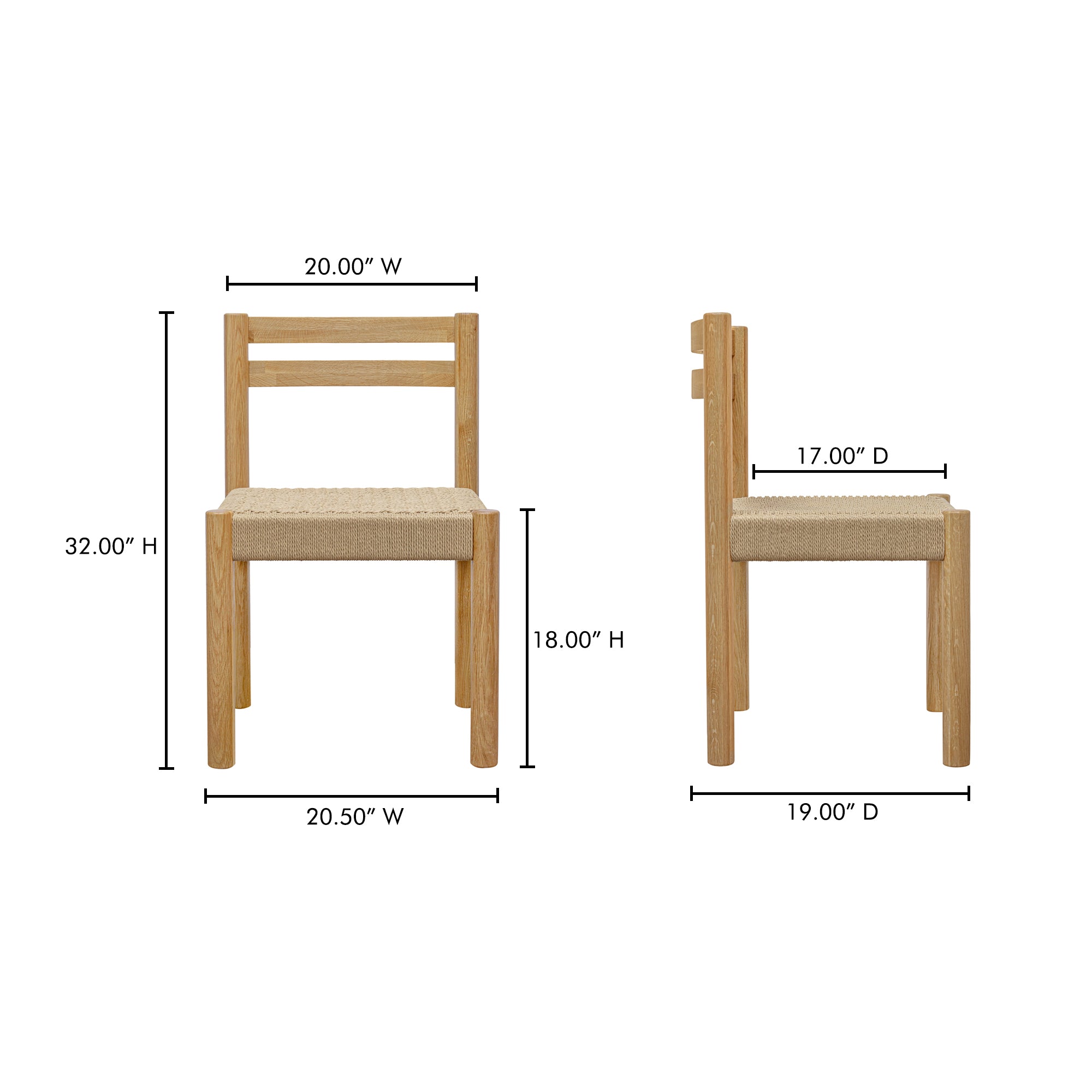 Rory Dining Chair Black Dining Chairs, Black / Ash Wood Frame