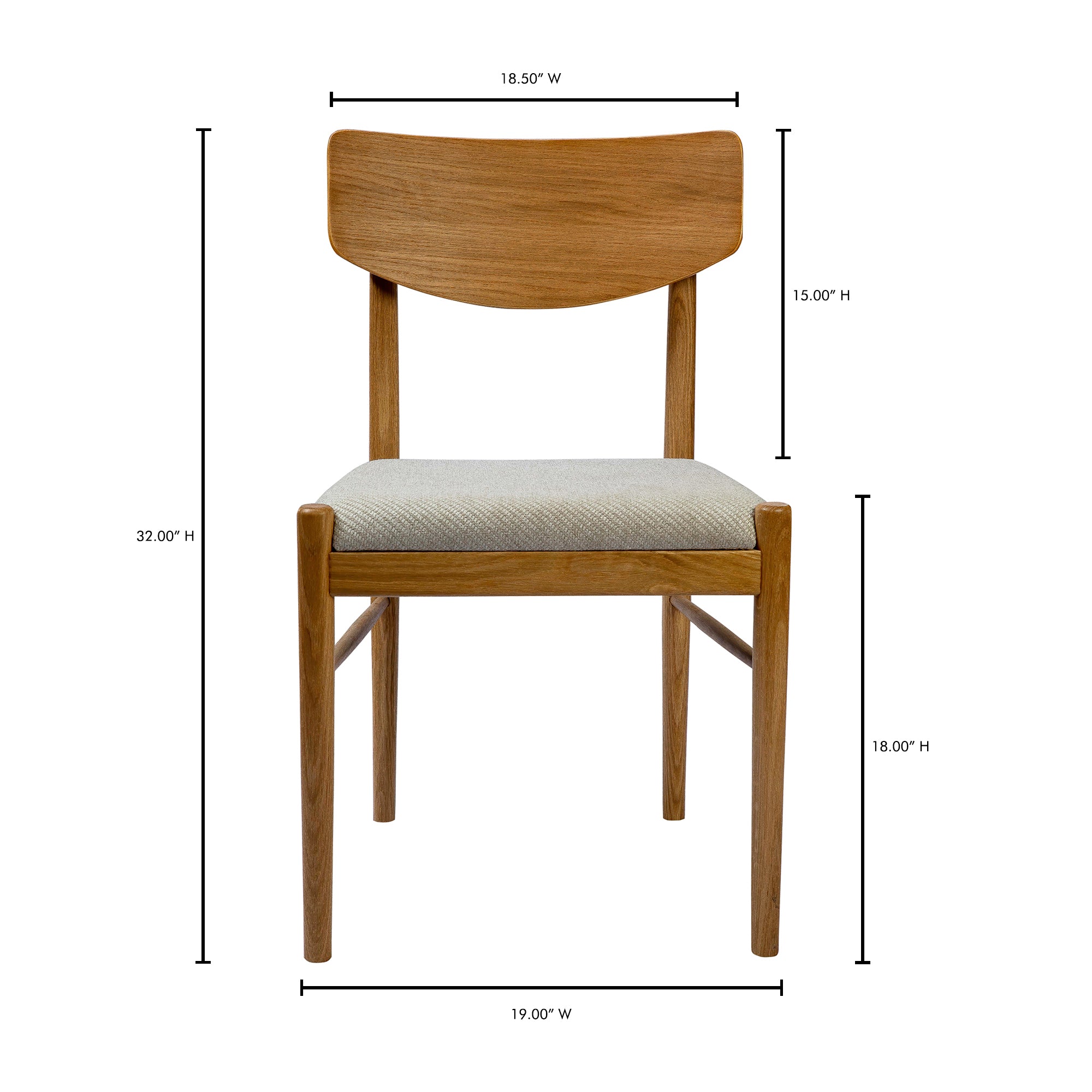 Dey Dining Chair Dining Chairs, Natural / Solid White Ash
Legs