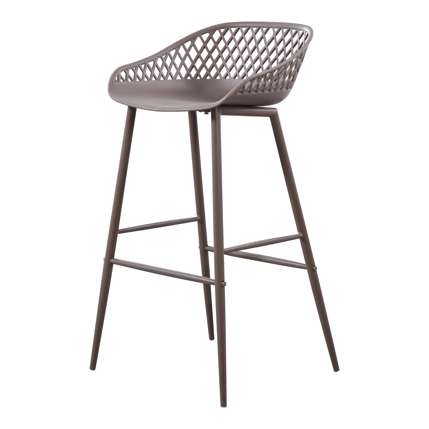 Plaza Outdoor Barstool Black - Set Of Two Bar Stools, Black / Powder Coated Metal Legs