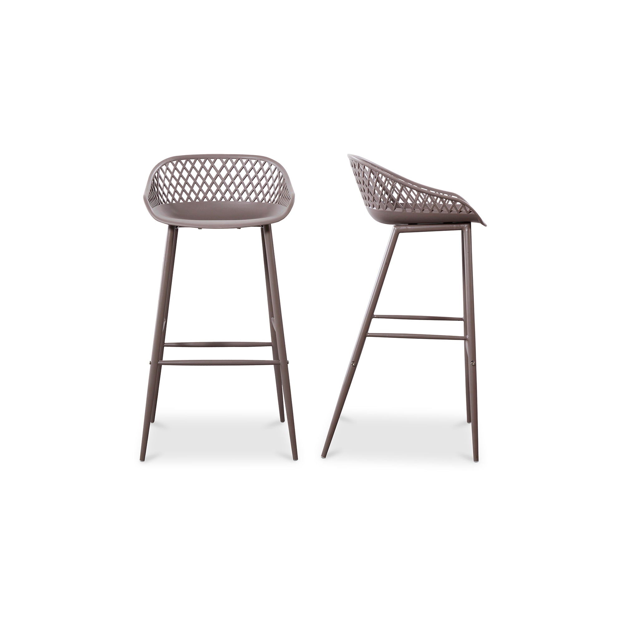 Plaza Outdoor Barstool Black - Set Of Two Bar Stools, Black / Powder Coated Metal Legs