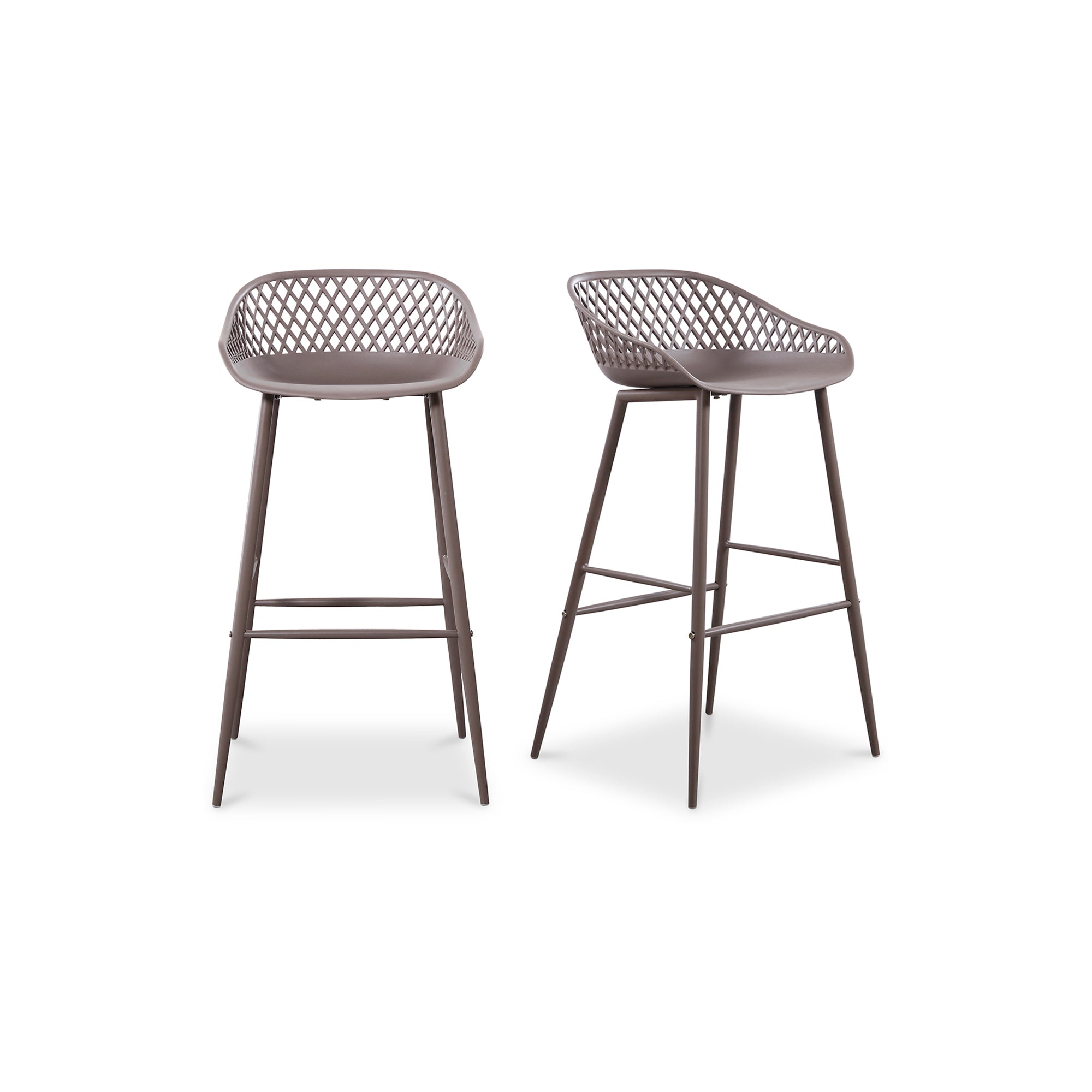 Plaza Outdoor Barstool Black - Set Of Two Bar Stools, Black / Powder Coated Metal Legs