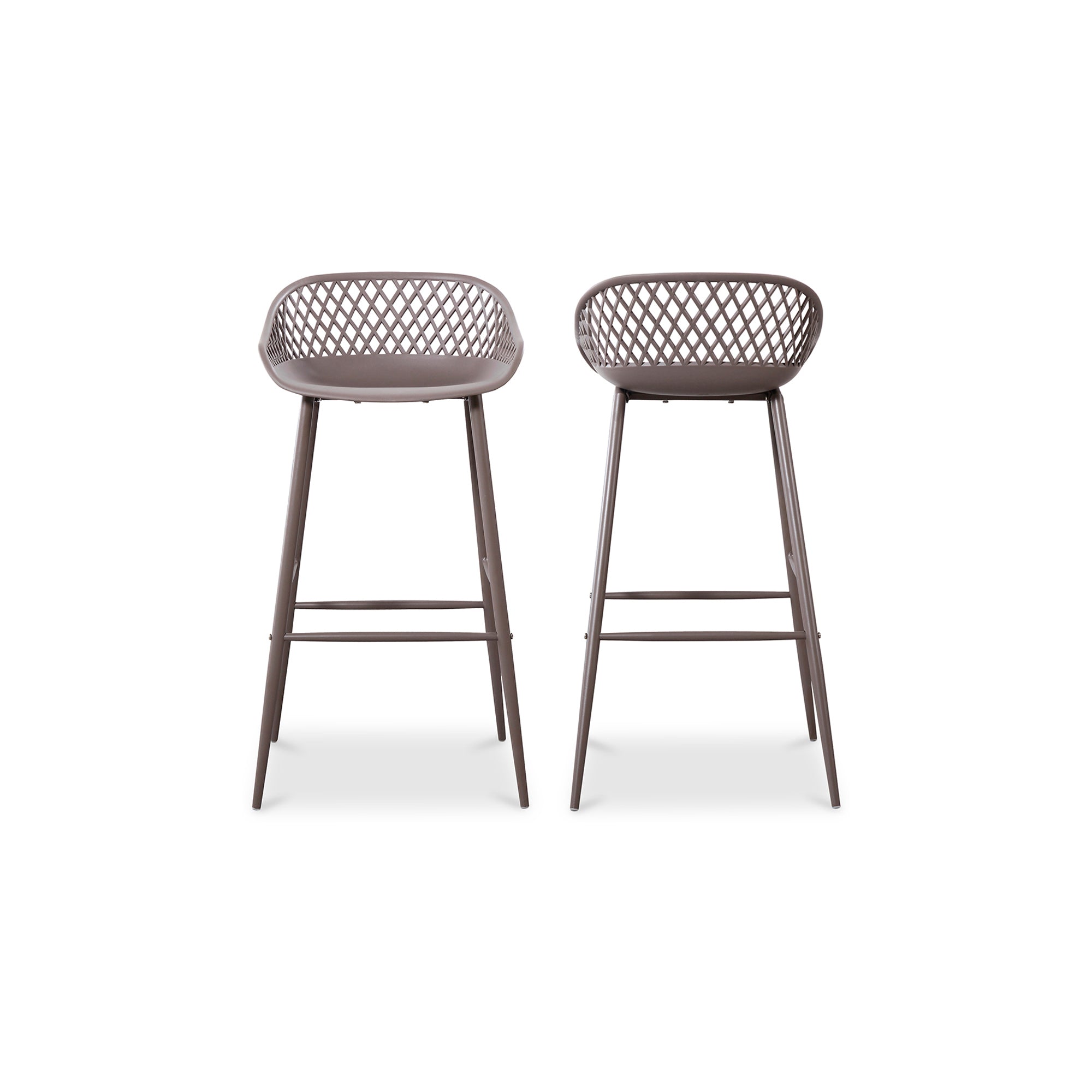 Plaza Outdoor Barstool Black - Set Of Two Bar Stools, Black / Powder Coated Metal Legs