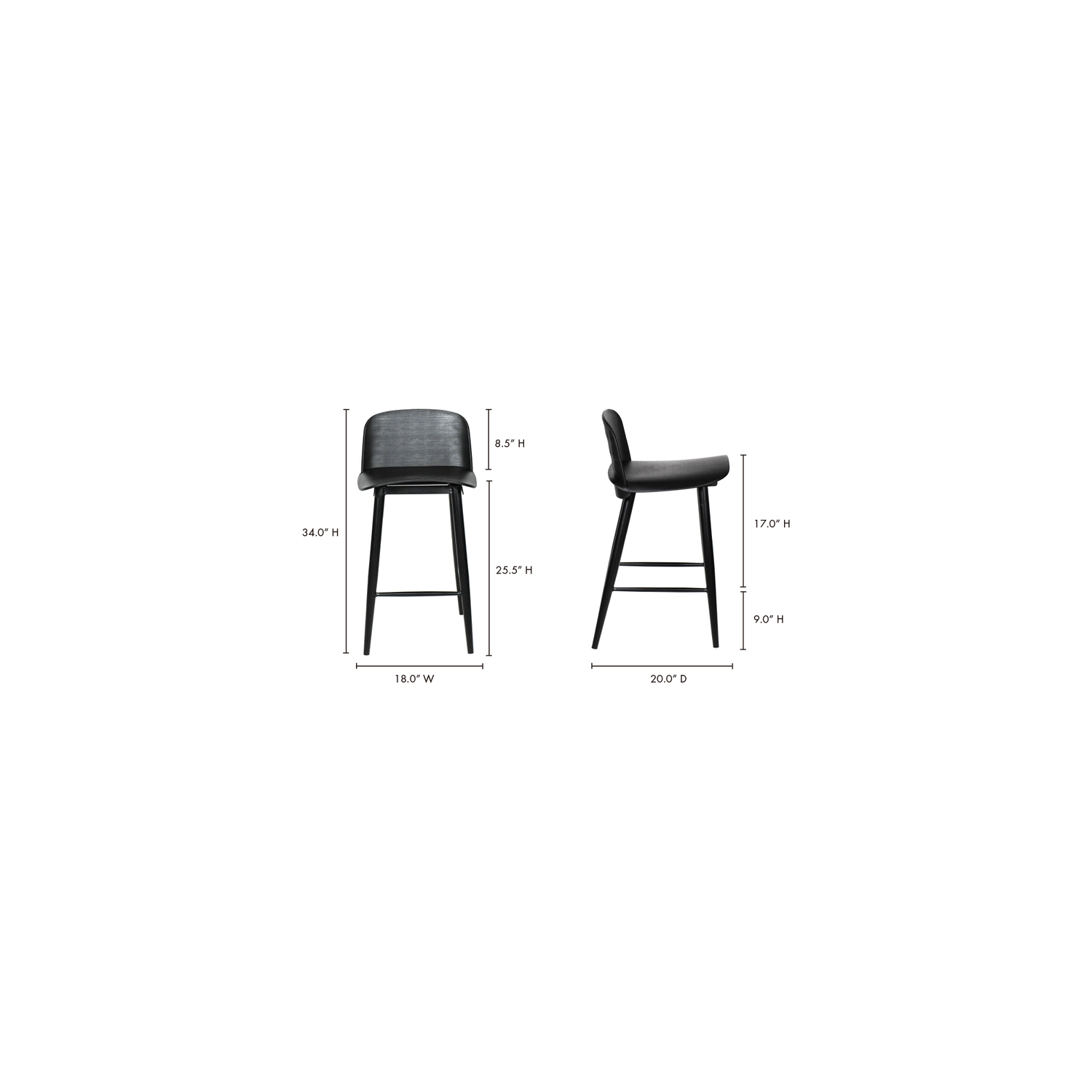 Plaza Outdoor Counter Stool Grey - Set Of Two Counter Stools, Grey / Steel Legs