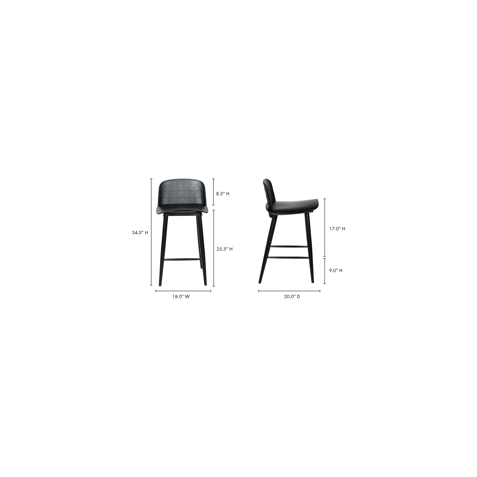 Plaza Outdoor Counter Stool Grey - Set Of Two Counter Stools, Grey / Steel Legs