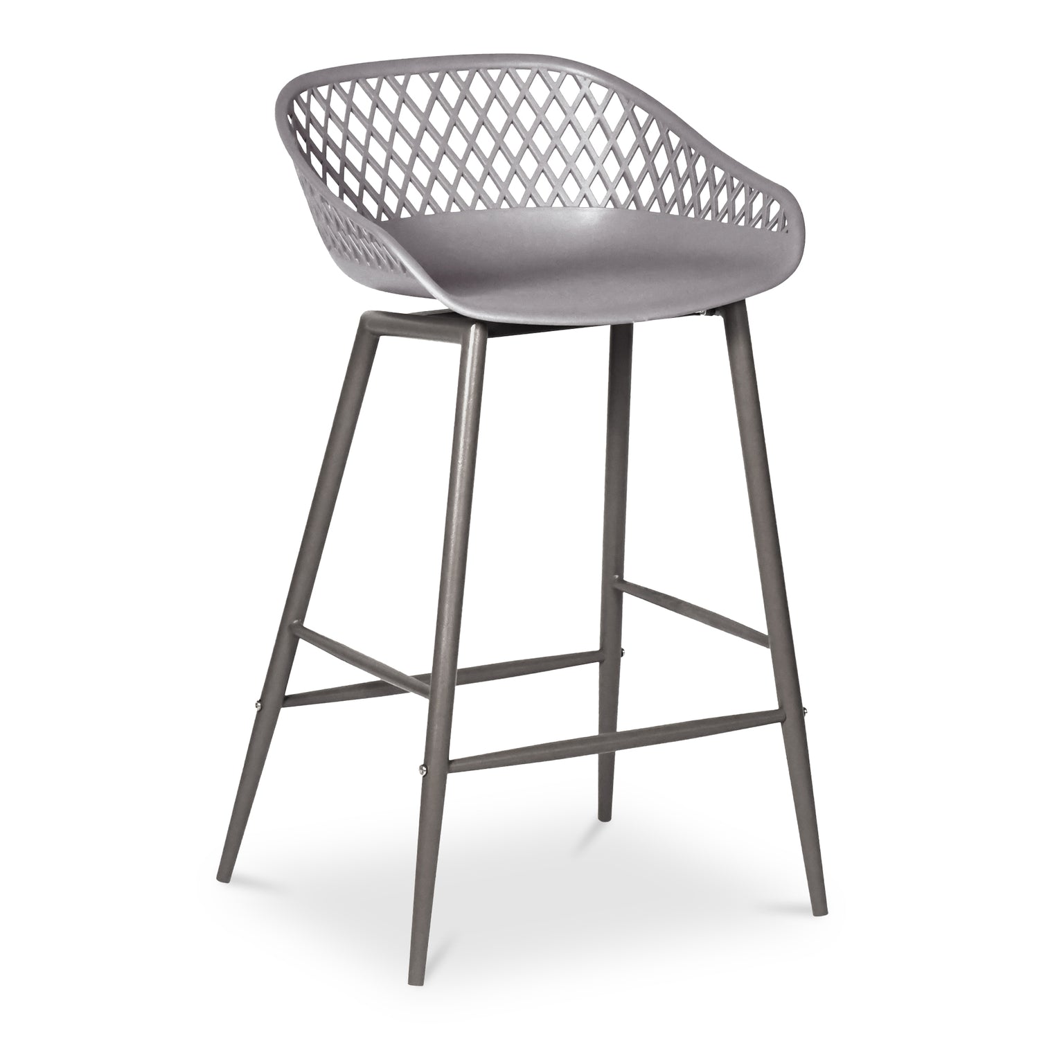 Plaza Outdoor Counter Stool Black - Set Of Two Counter Stools, Black / Steel Legs