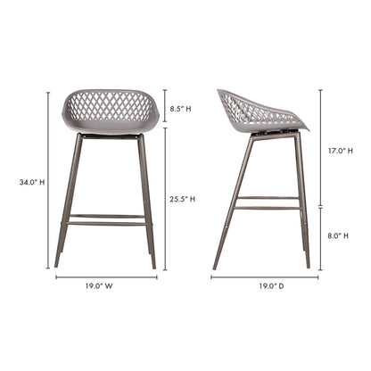 Plaza Outdoor Counter Stool Black - Set Of Two Counter Stools, Black / Steel Legs