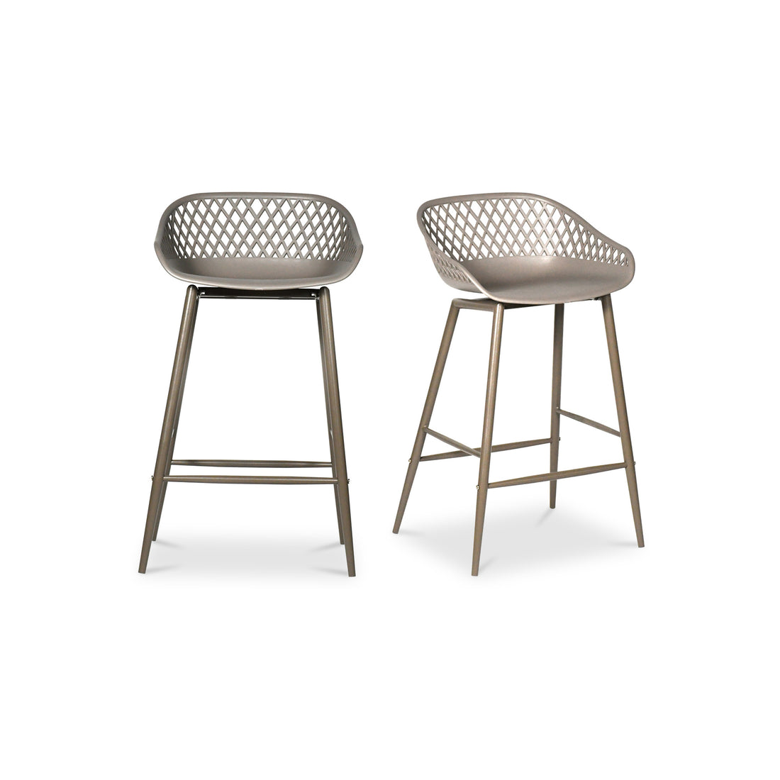 Plaza Outdoor Counter Stool Black - Set Of Two Counter Stools, Black / Steel Legs