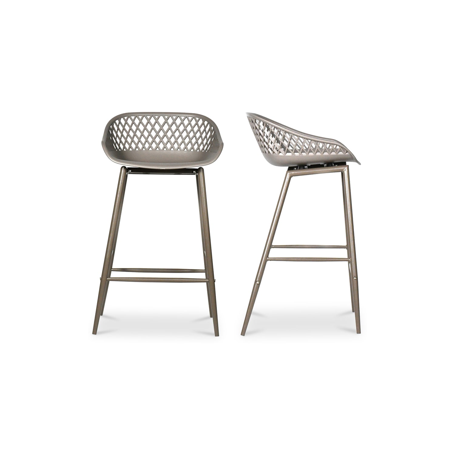 Plaza Outdoor Counter Stool Black - Set Of Two Counter Stools, Black / Steel Legs