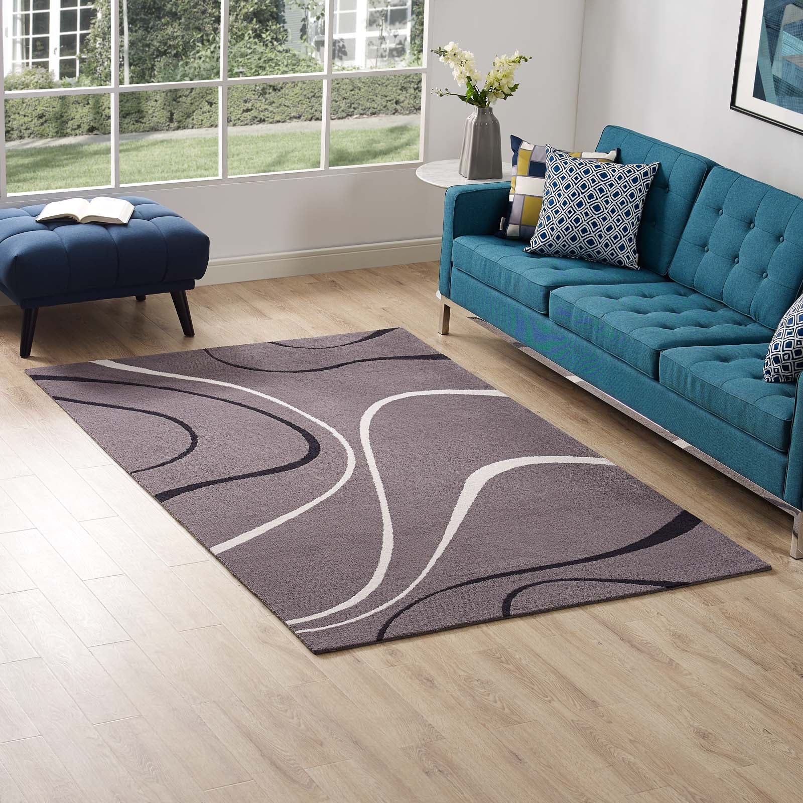 Therese Abstract Swirl Area Rug by Modway