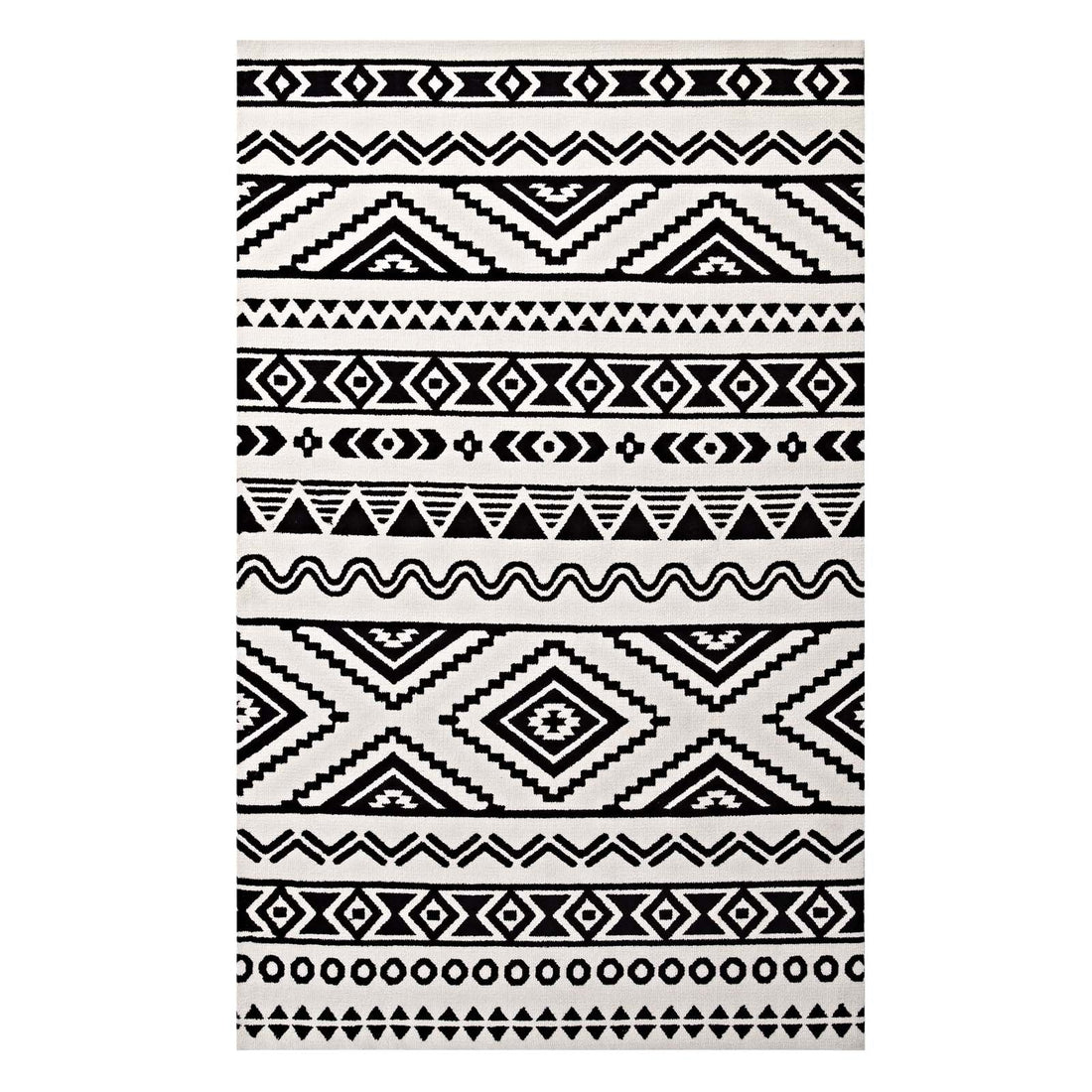 Haku Geometric Moroccan Tribal Area Rug by Modway