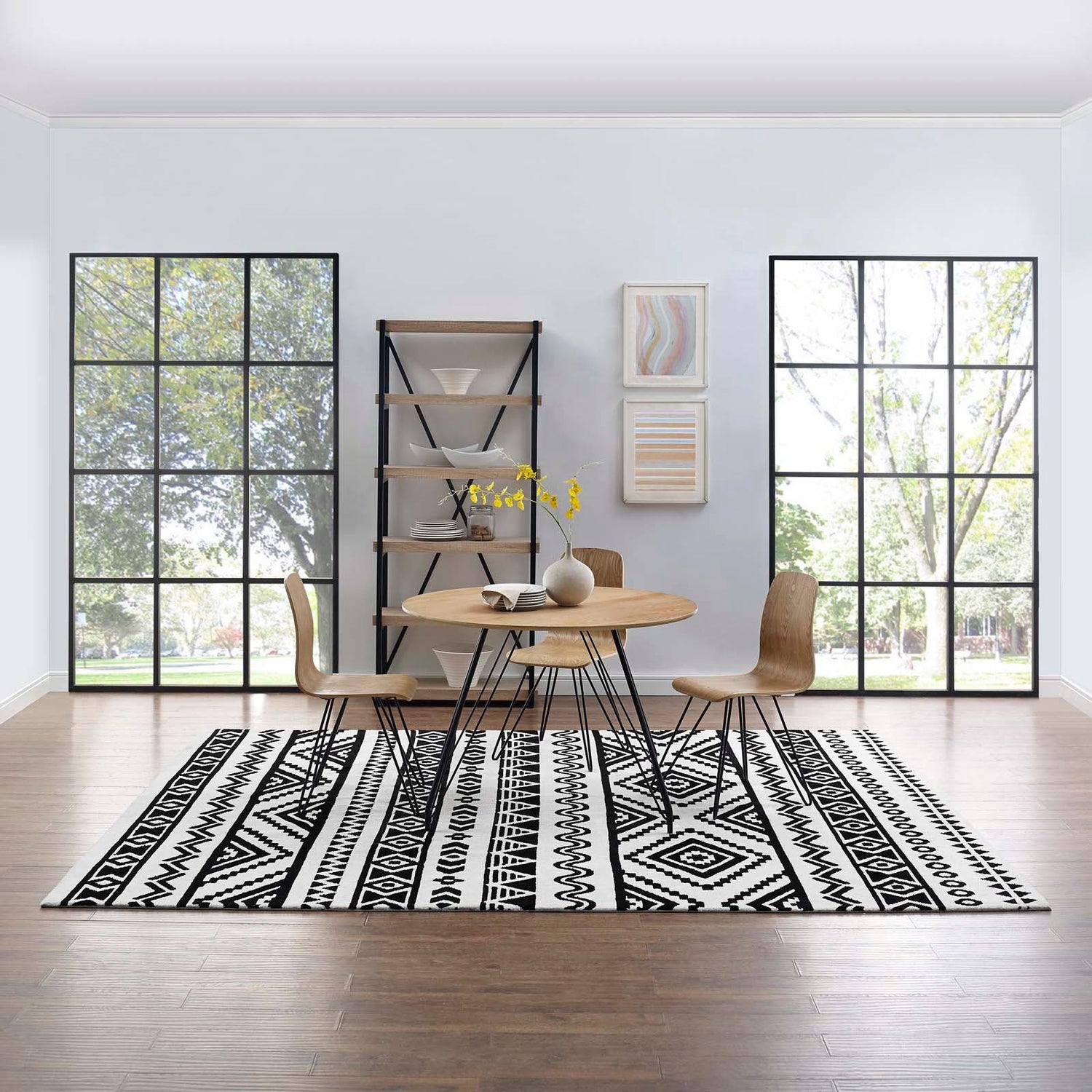 Haku Geometric Moroccan Tribal Area Rug by Modway