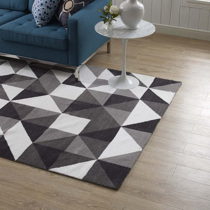 Kahula Geometric Triangle Mosaic Area Rug by Modway